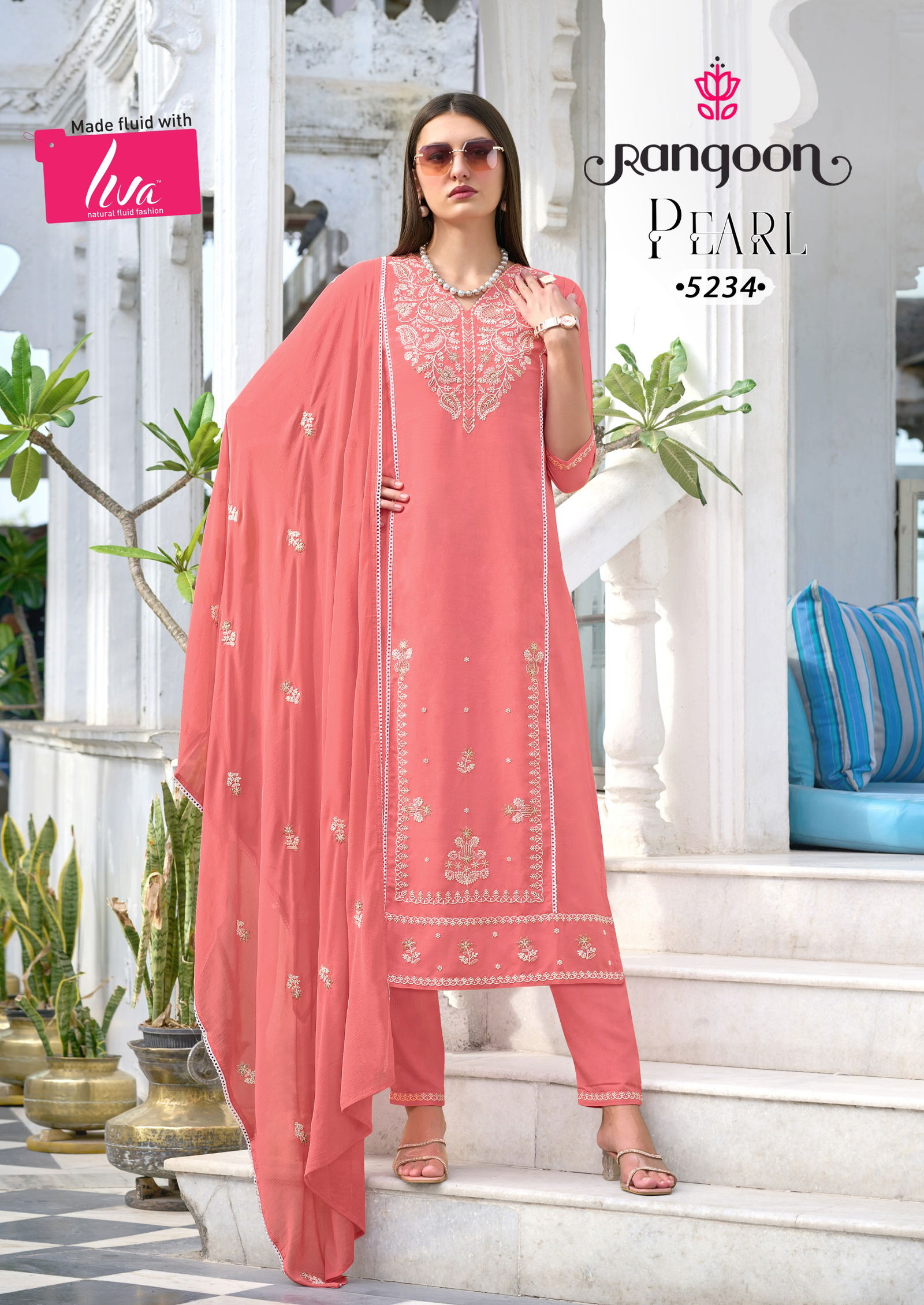 Pearl By Rangoon Viscose Rayon Designer Kurti With Bottom Dupatta Wholesale Shop In Surat
